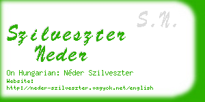 szilveszter neder business card